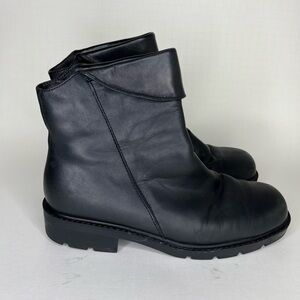 Danexx Ankle Boots Women Size 8.5M Black Leather Zip Heels